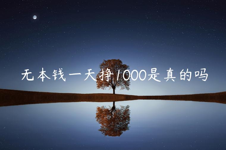 無本錢一天掙1000是真的嗎